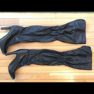 Coach Black leather otk over-the-knee boots 8.5